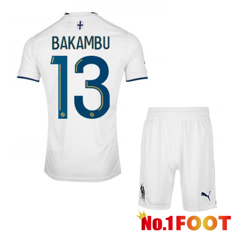 Olympique de Marseille (BAKAMBU 13) Kids Football Jerseys Home White 2022-2023