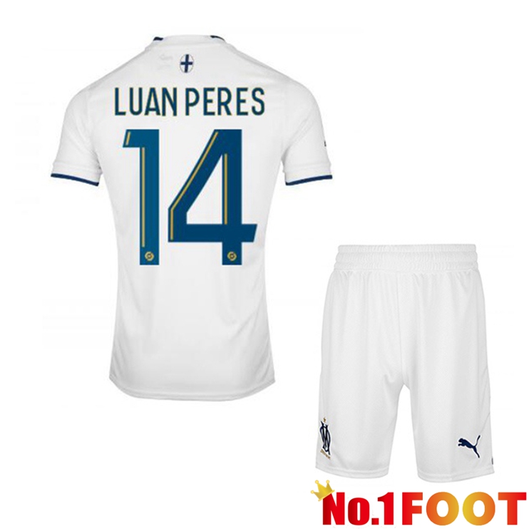 Olympique de Marseille (LUAN PERES 14) Kids Football Jerseys Home White 2022-2023