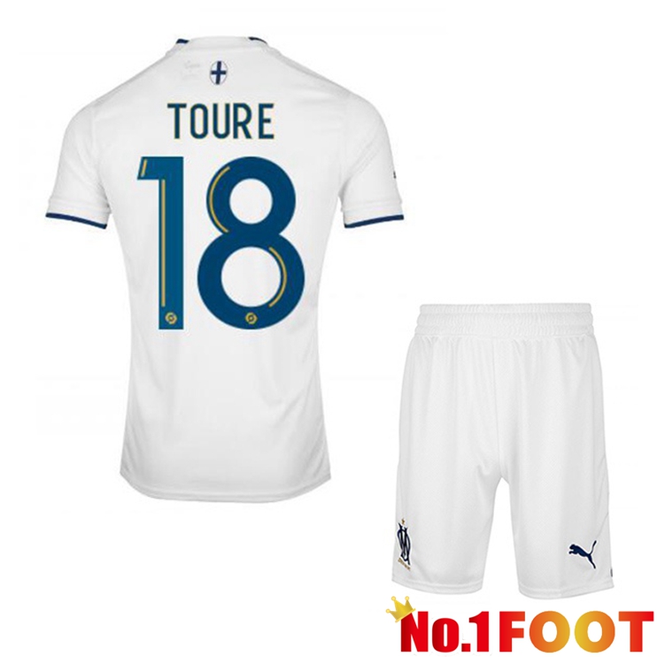 Olympique de Marseille (TOURE 18) Kids Football Jerseys Home White 2022-2023