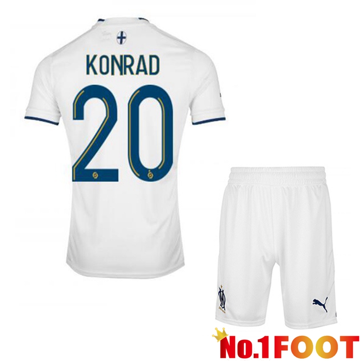 Olympique de Marseille (KONRAD 20) Kids Football Jerseys Home White 2022-2023