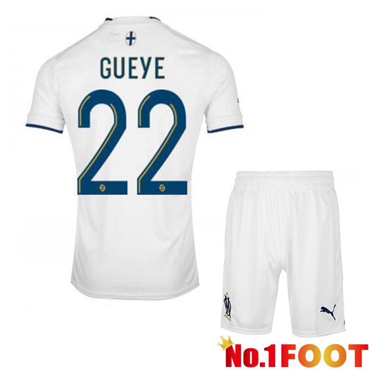 Olympique de Marseille (GUEYE 22) Kids Football Jerseys Home White 2022-2023