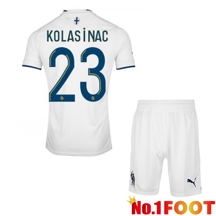 Olympique de Marseille (KOLASINAC 23) Kids Football Jerseys Home White 2022-2023