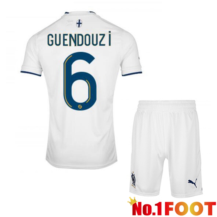 Olympique de Marseille (GUENDOUZI 6) Kids Football Jerseys Home White 2022-2023