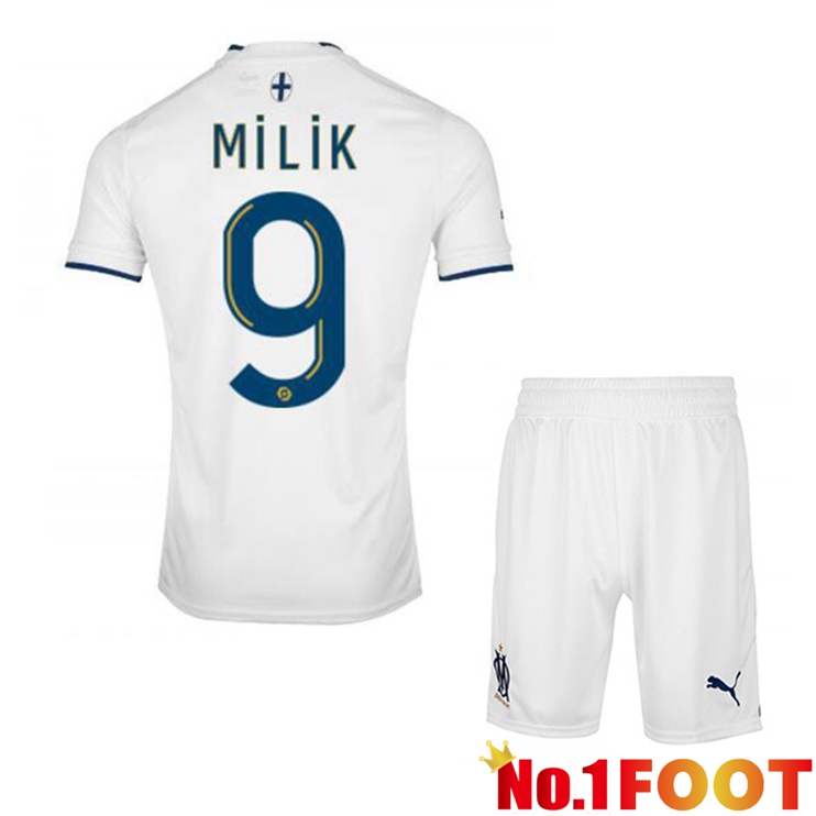 Olympique de Marseille (MILIK 9) Kids Football Jerseys Home White 2022-2023