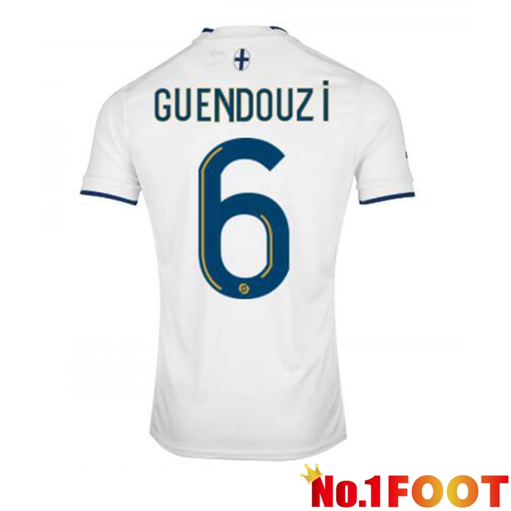 Olympique de Marseille (GUENDOUZI 6) Football Jerseys Home White 2022-2023