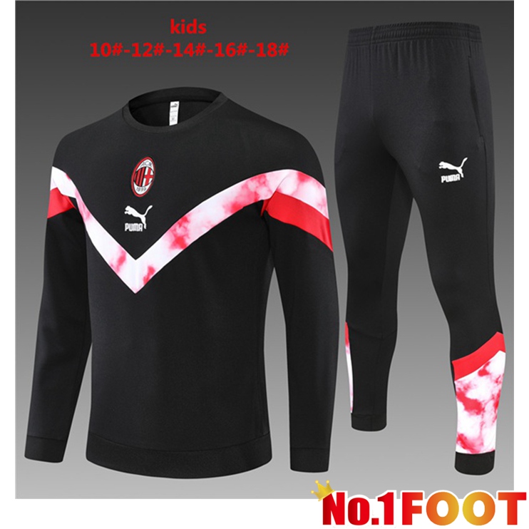 AC Milan Kids Training Tracksuit Black 2022-2023