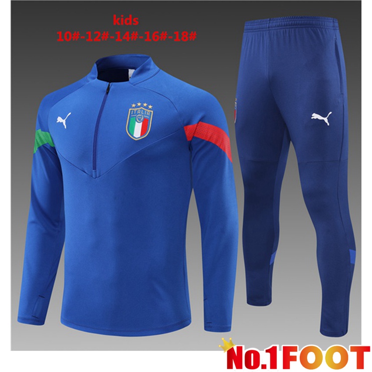 Italy Kids Training Tracksuit Blue 2022-2023