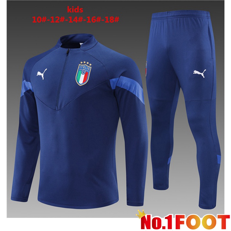 Italy Kids Training Tracksuit Blue Royal 2022-2023