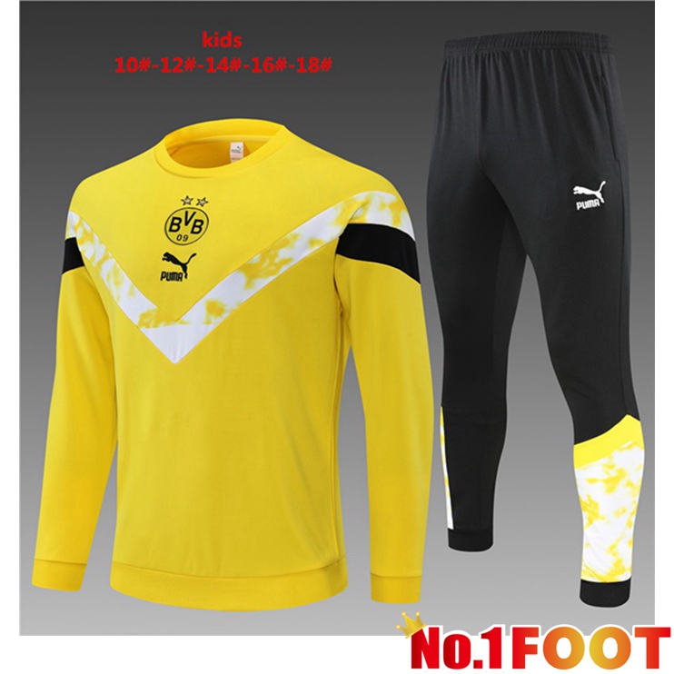 Dortmund BVB Kids Training Tracksuit Yellow 2022-2023