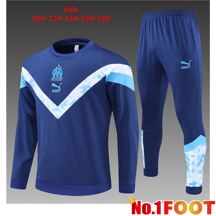 Olympique de Marseille Kids Training Tracksuit Blue Royal 2022-2023