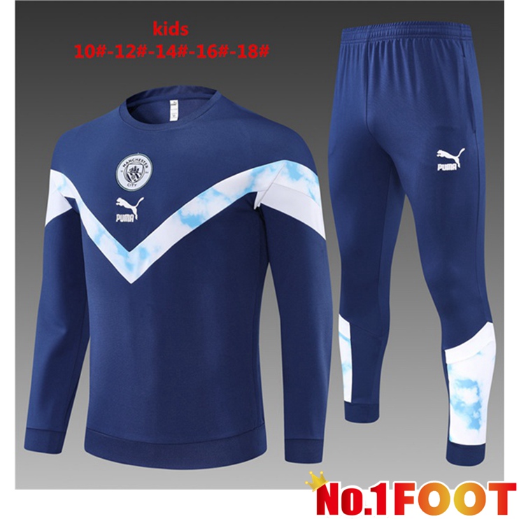 Manchester City Kids Training Tracksuit Blue Royal 2022-2023