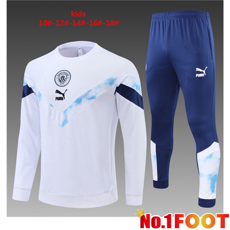 Manchester City Kids Training Tracksuit White 2022-2023