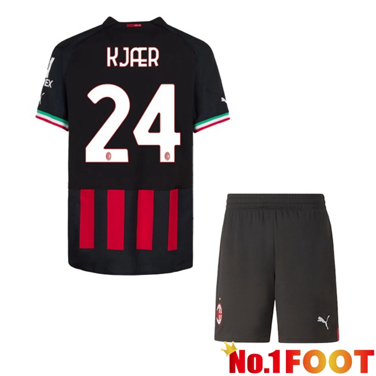 AC Milan (KJÆR 24) Kids Football Jerseys Home Red 2022-2023