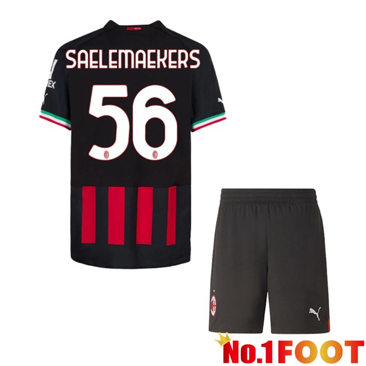 AC Milan (SAELEMAEKERS 56) Kids Football Jerseys Home Red 2022-2023