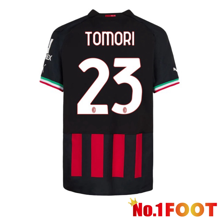 AC Milan (TOMORI 23) Football Jerseys Home Red 2022-2023 - Click Image to Close