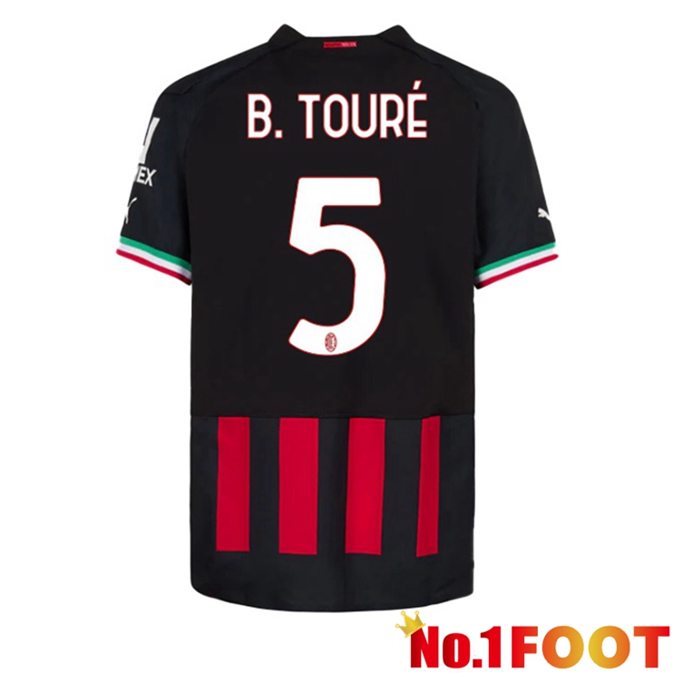 AC Milan (B. TOURÉ 5) Football Jerseys Home Red 2022-2023