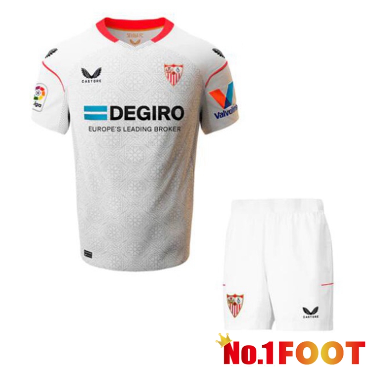 Sevilla FC Kids Football Jerseys Home White 2022-2023