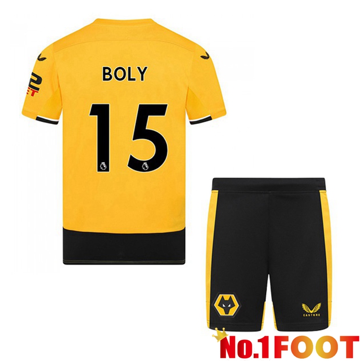 Wolves (BOLY 15) Kids Football Jerseys Home Yellow 2022-2023