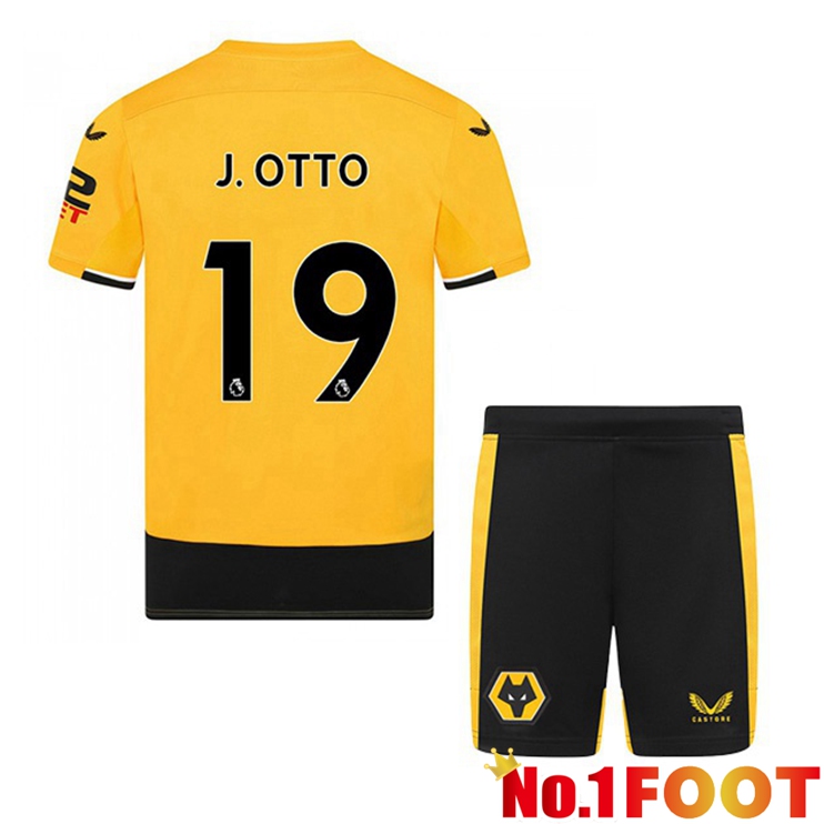 Wolves (J. OTTO 19) Kids Football Jerseys Home Yellow 2022-2023