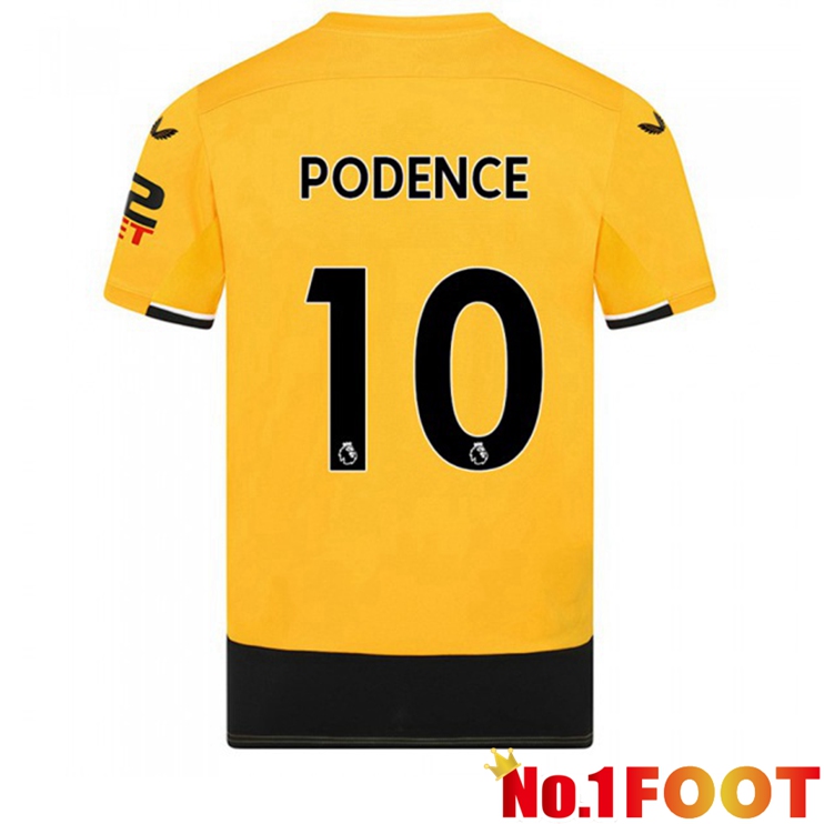 Wolves (PODENCE 10) Football Jerseys Home Yellow 2022-2023