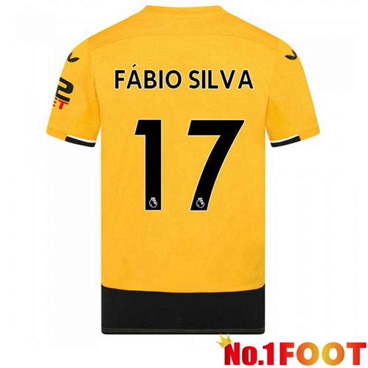 Wolves (FABIO SILVA 17) Football Jerseys Home Yellow 2022-2023