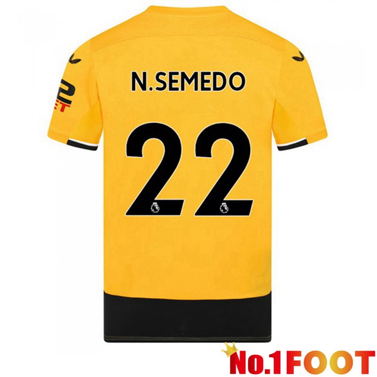 Wolves (N. SEMEDO 22) Football Jerseys Home Yellow 2022-2023