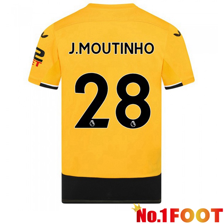 Wolves (J. MOUTINHO 28) Football Jerseys Home Yellow 2022-2023