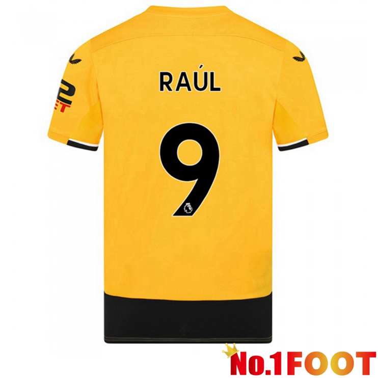 Wolves (RAUL 9) Football Jerseys Home Yellow 2022-2023