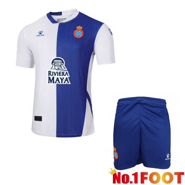 FC RCD Espanyol Kids Football Jerseys Third Blue White 2022-2023