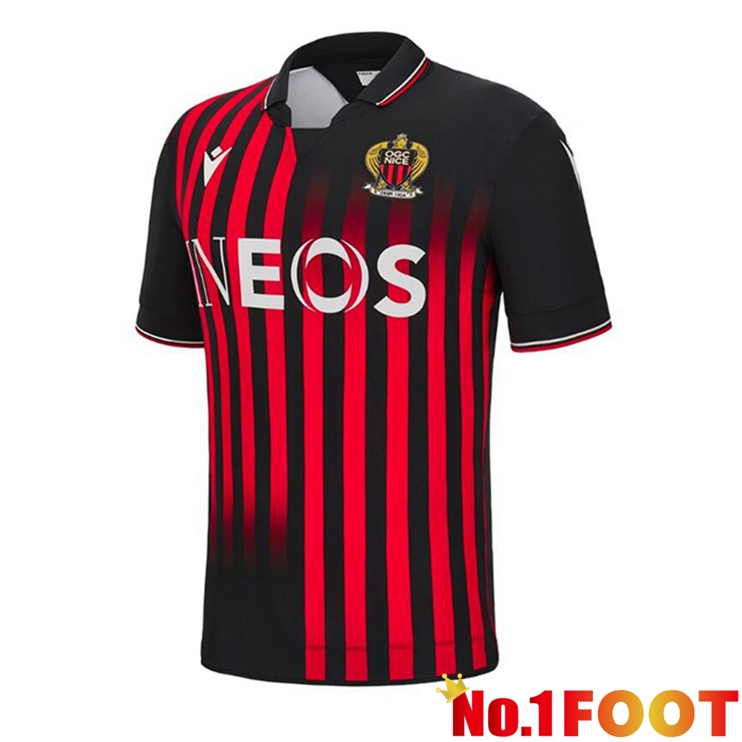 OGC Nice Football Jerseys Home Black Red 2022-2023