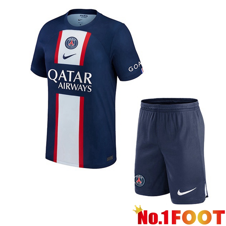 Paris PSG Kids Football Jerseys Home Blue Royal 2022-2023