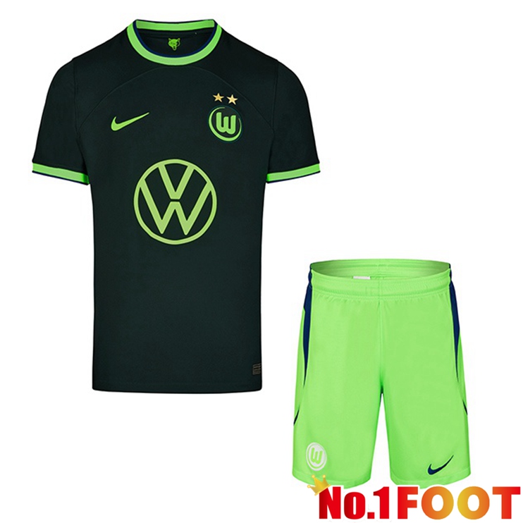 Vfl Wolfsburg Kids Football Jerseys Away Black 2022-2023