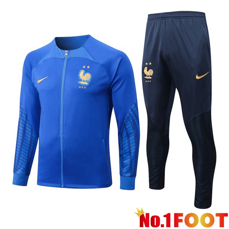 France Training Jacket Suit Blue 2022-2023