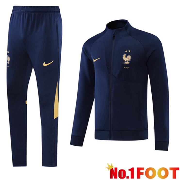 France Training Jacket Suit Blue Royal 2022-2023