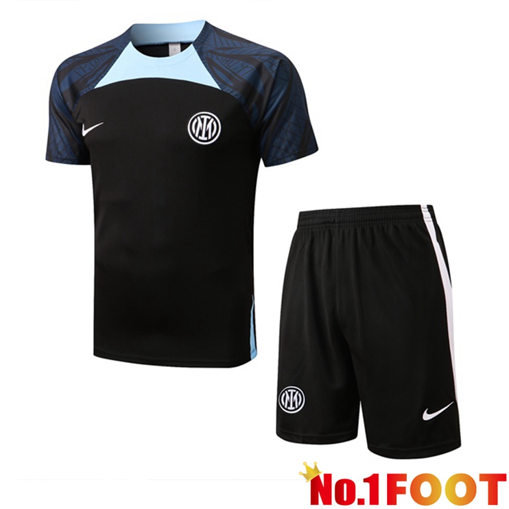 Inter Milan Training T-Shirts + Shorts Black 2022-2023