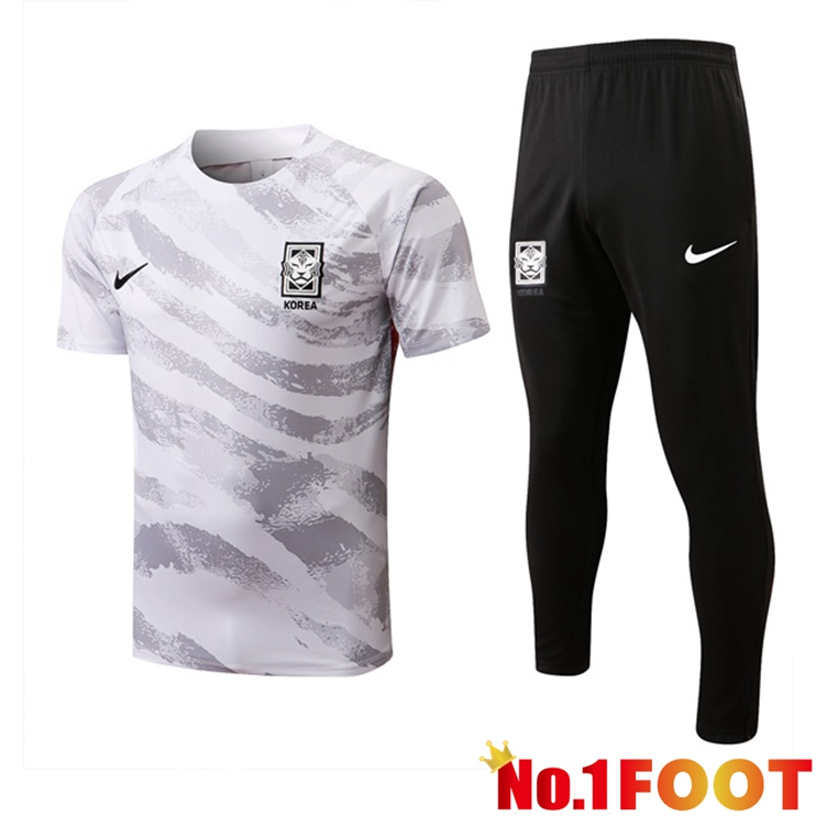 Korea Training T-Shirts + Pants White 2022-2023