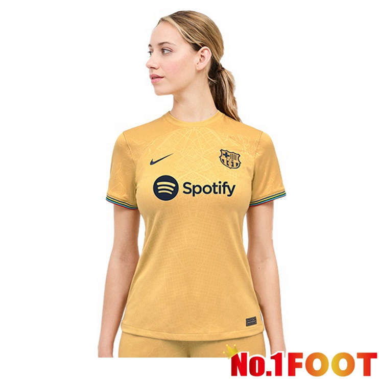 FC Barcelona Women Football Jerseys Away Yellow 2022-2023