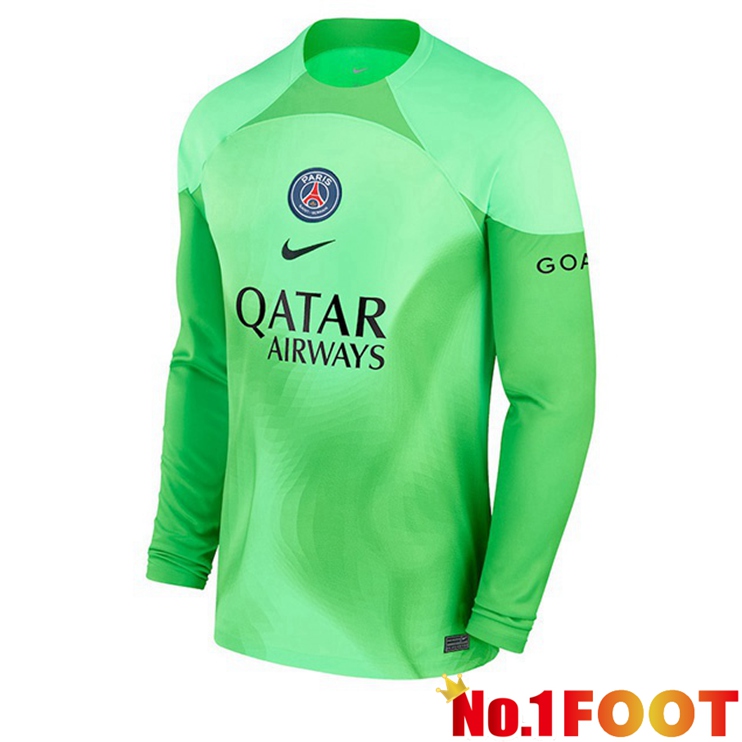 Paris PSG Goalkeeper Football Jerseys Long Sleeve Green 2022-2023