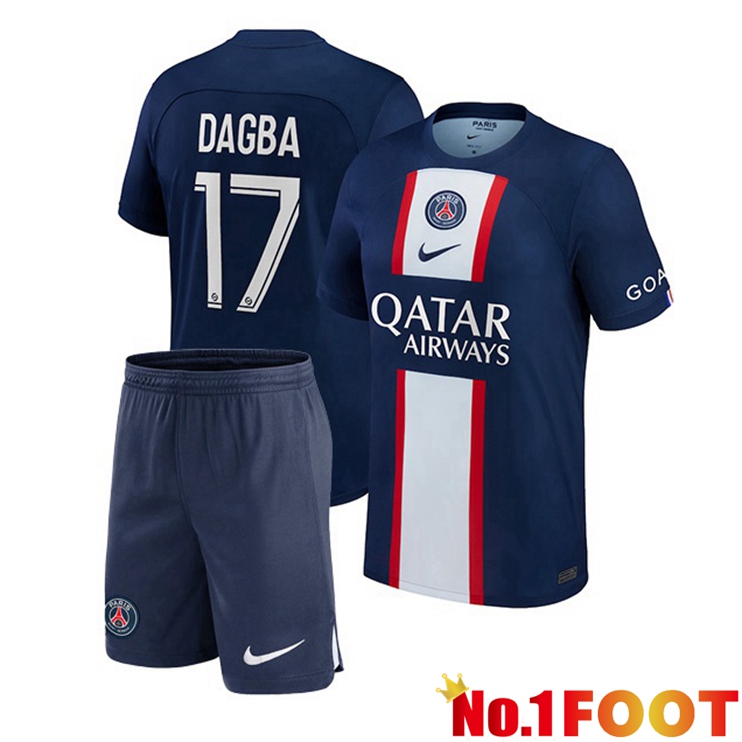 Paris PSG (Dagba 17) Kids Football Jerseys Home Blue Royal 2022-2023