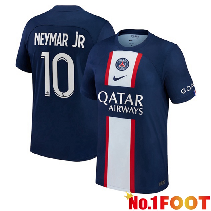 Paris PSG (Neymar Jr 10) Football Jerseys Home Blue Royal 2022-2023