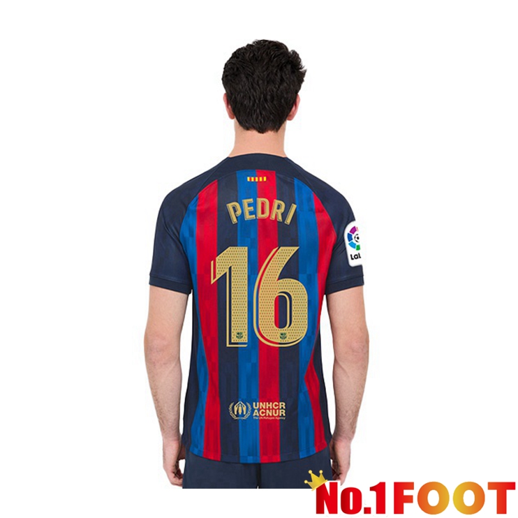 FC Barcelona (Pedri 16) Football Jerseys Home Red Blue 2022-2023