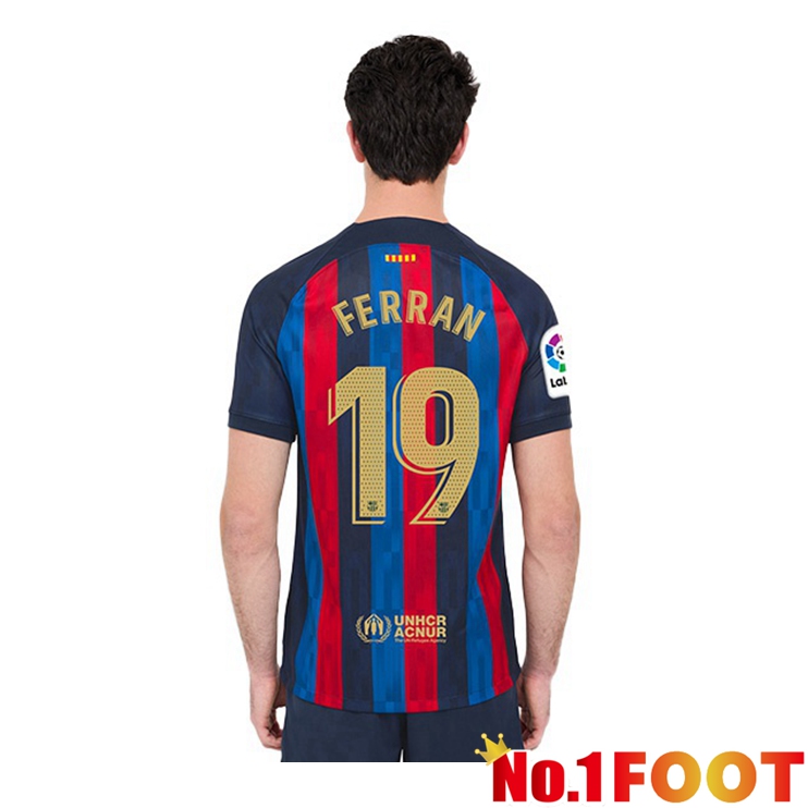 FC Barcelona (Ferran 19) Football Jerseys Home Red Blue 2022-2023