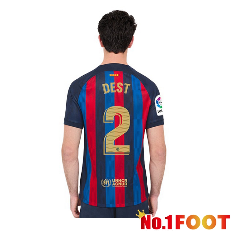 FC Barcelona (Dest 2) Football Jerseys Home Red Blue 2022-2023