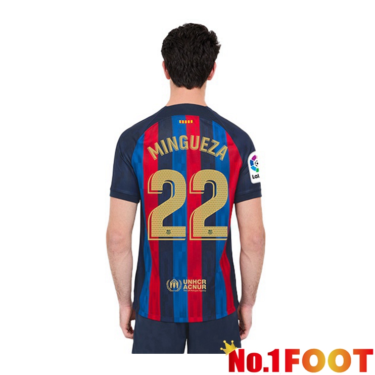 FC Barcelona (Mingueza 22) Football Jerseys Home Red Blue 2022-2023