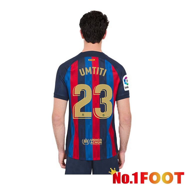 FC Barcelona (Umtiti 23) Football Jerseys Home Red Blue 2022-2023