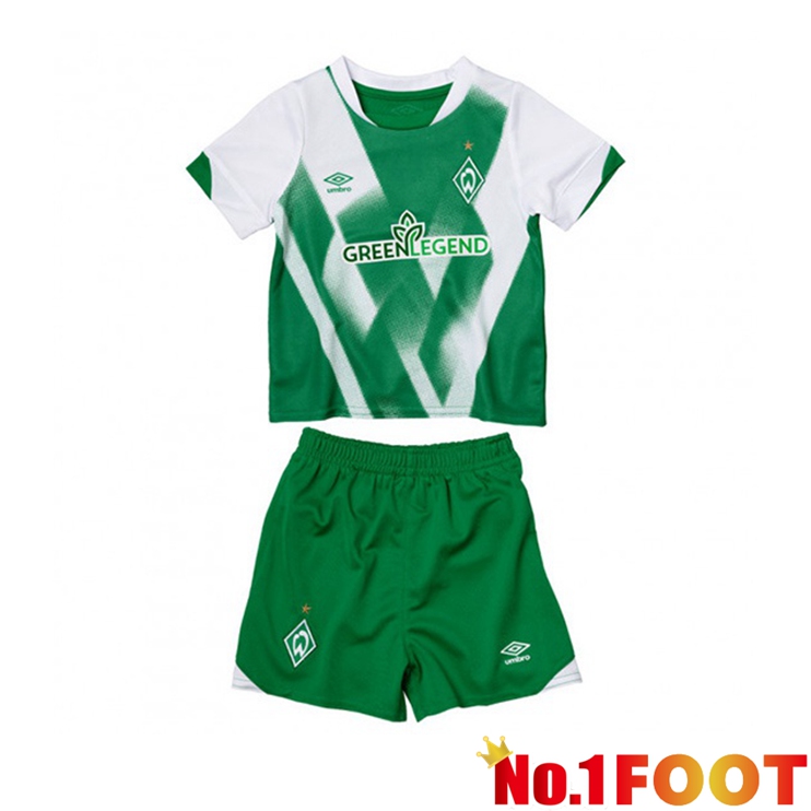 SV Werder Bremen Kids Football Jerseys Home Green White 2022-2023