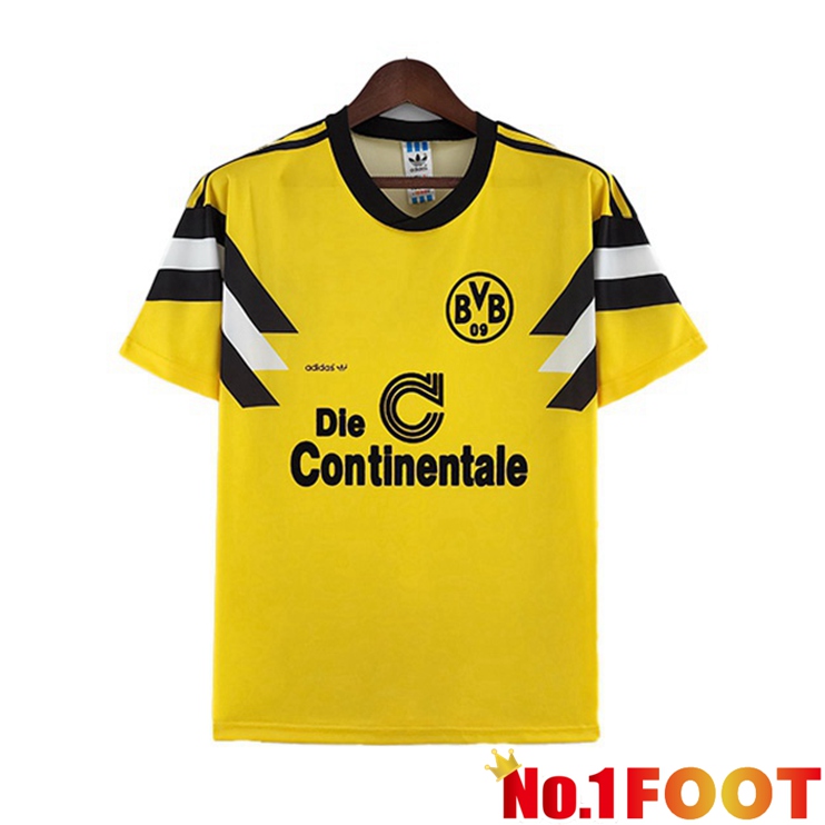 Dortmund BVB Retro Football Jerseys Home Yellow 1989