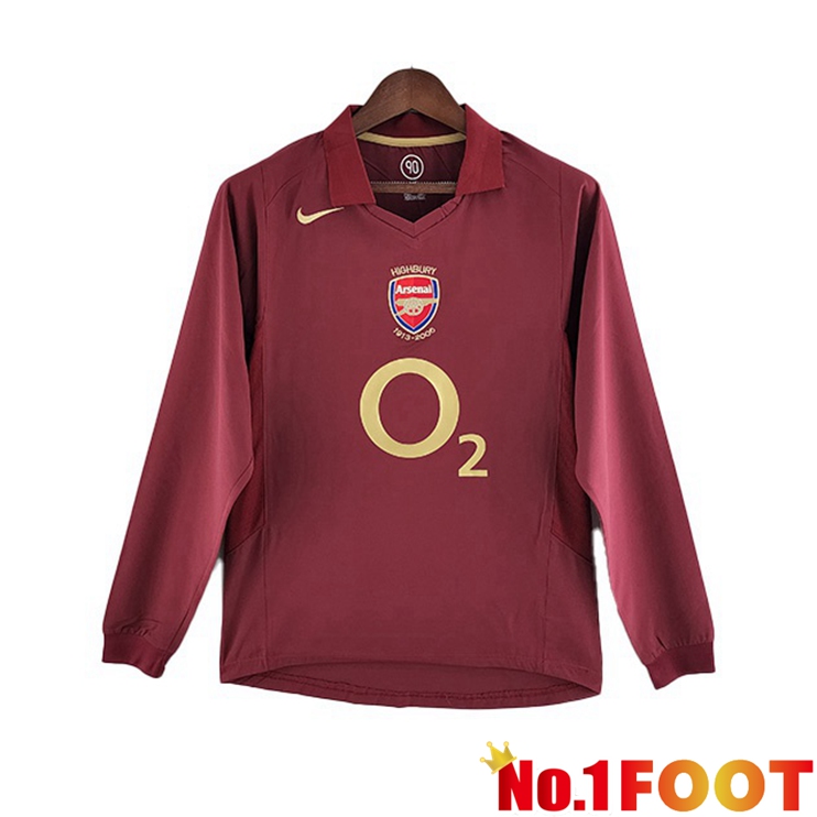 Arsenal Retro Football Jerseys Home Long Sleeve Marron 2005-2006