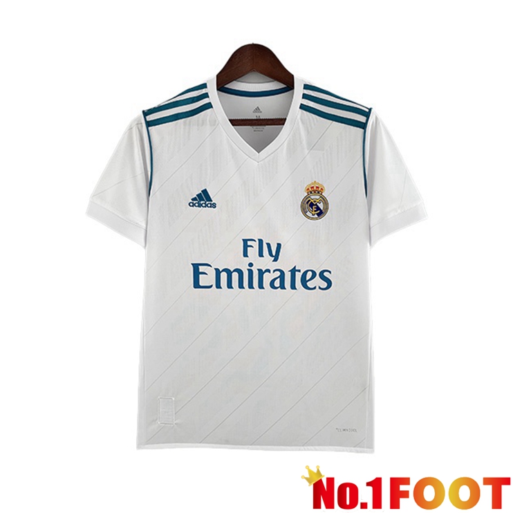 Real Madrid Retro Football Jerseys Home White 2017-2018