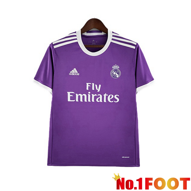 Real Madrid Retro Football Jerseys Away Purple 2017-2018